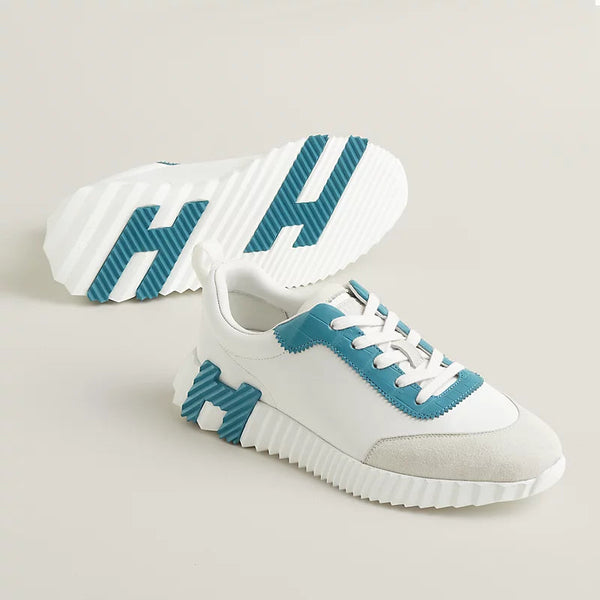 HERMÈS SNEAKER BOUNCING – BLANC ET BLEU CANARD
