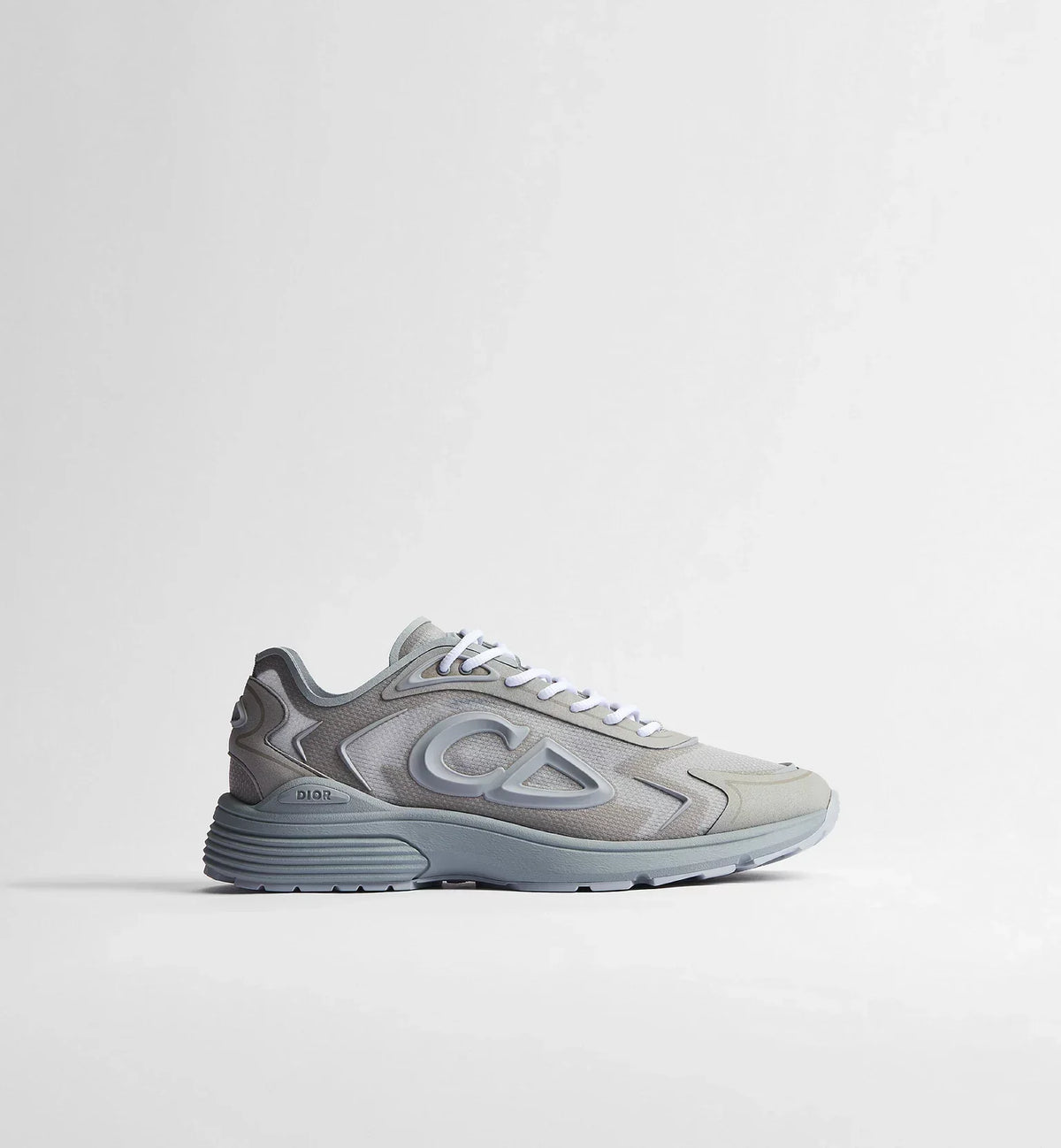 DIOR — Sneaker B30, maille technique et nylon, Gris clair