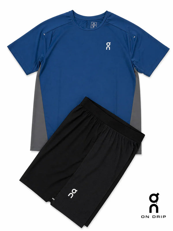 ON — Ensemble Été Bleu Roi & Noir (T-shirt + Short)