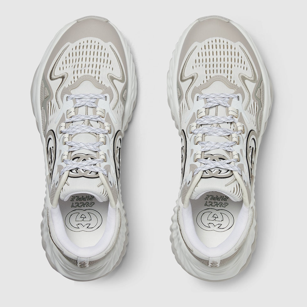 Baskets Gucci Ripple Blanc et Gris