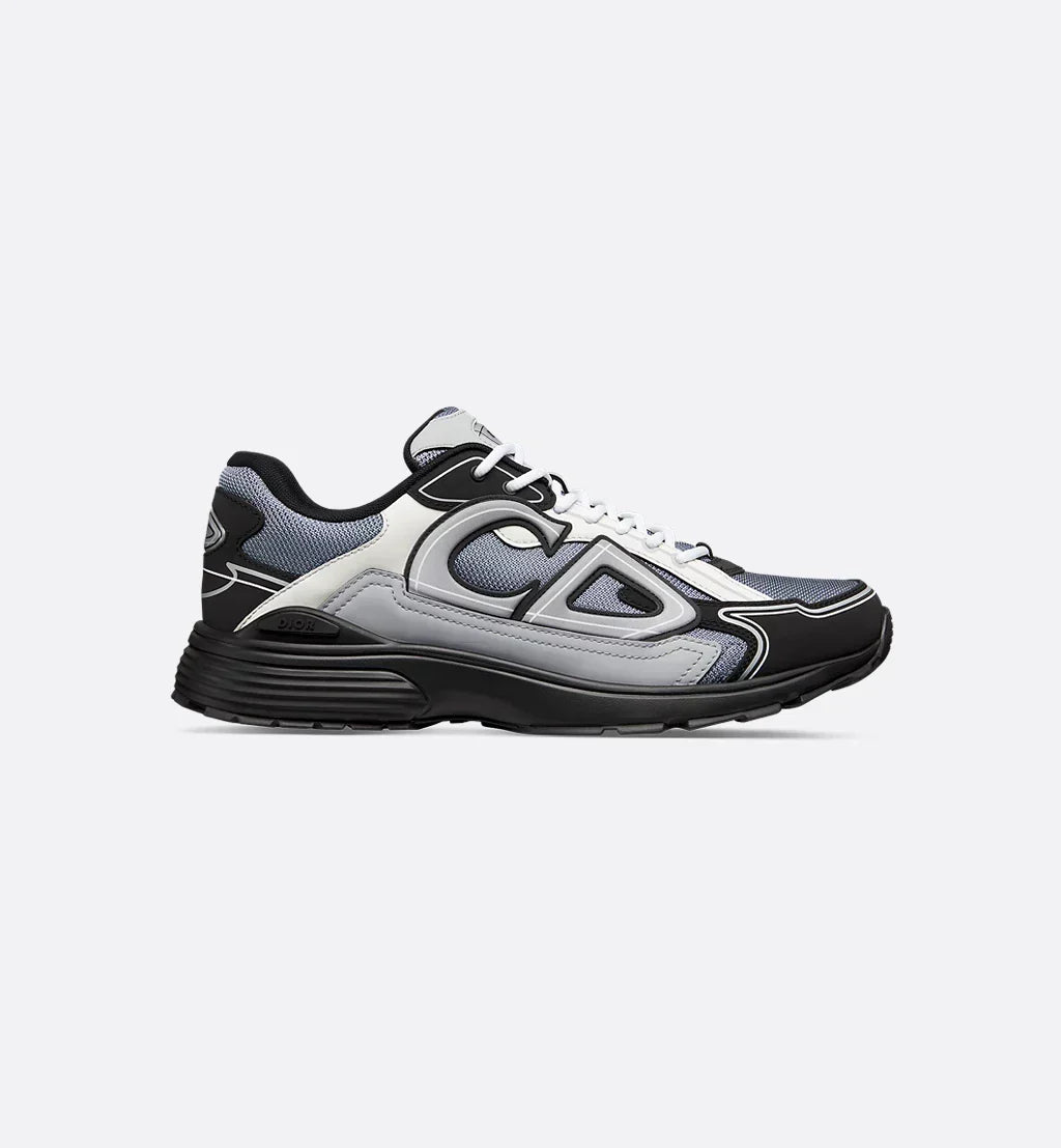 DIOR — Sneaker B30, maille technique et nylon, Gris, noir et blanc