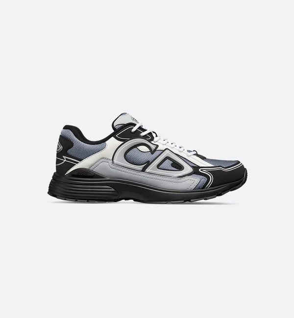 DIOR — Sneaker B30, maille technique et nylon, Gris, noir et blanc