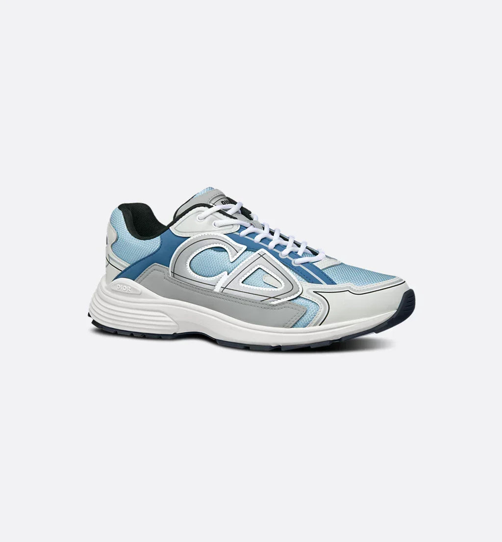 DIOR B30 SNEAKER – DIOR OBLIQUE TECHNICAL MESH BLANC, BLEU & GRIS