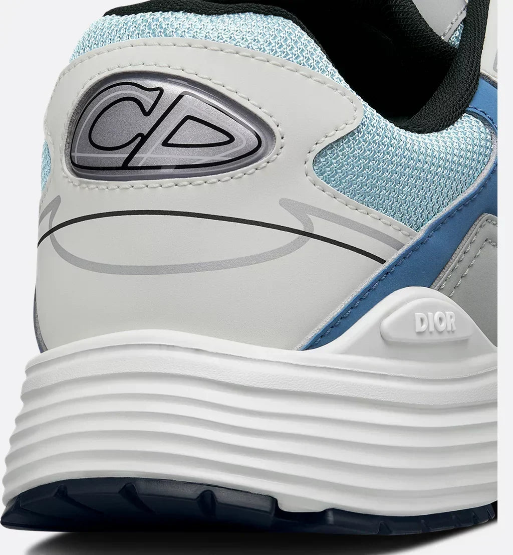 DIOR B30 SNEAKER – DIOR OBLIQUE TECHNICAL MESH BLANC, BLEU & GRIS