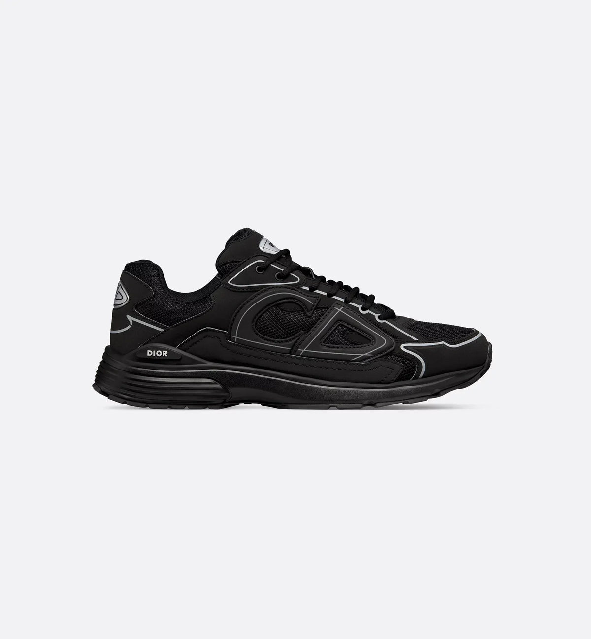 DIOR — Sneaker B30, maille technique et nylon, Noir et gris
