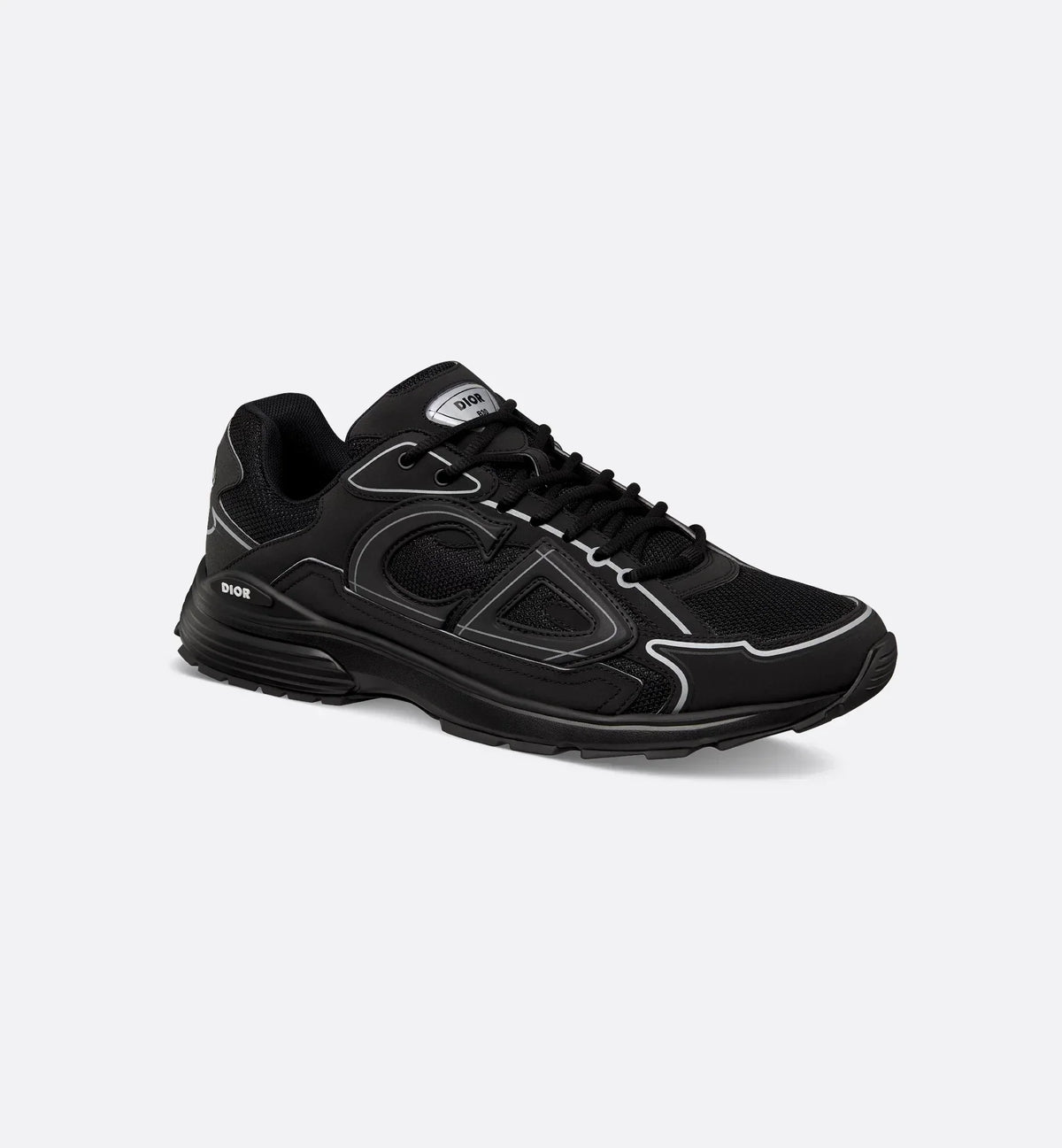DIOR — Sneaker B30, maille technique et nylon, Noir et gris