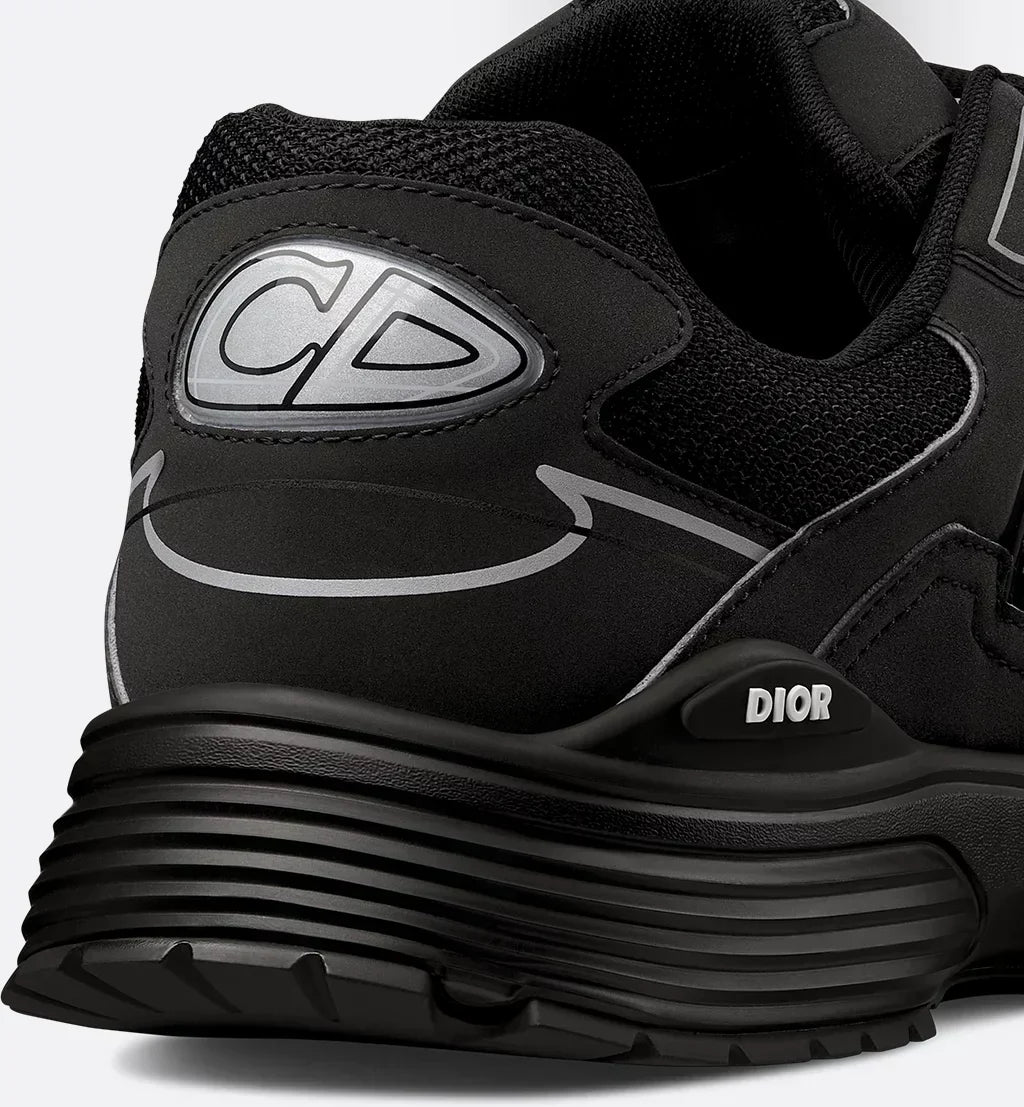 DIOR — Sneaker B30, maille technique et nylon, Noir et gris