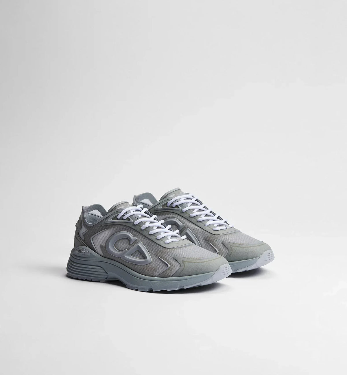 DIOR — Sneaker B30, maille technique et nylon, Gris clair