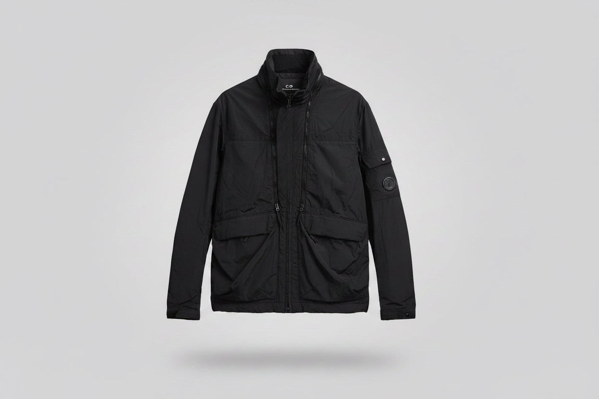 C.P. COMPANY — Veste à col montant, nylon technique, Noir