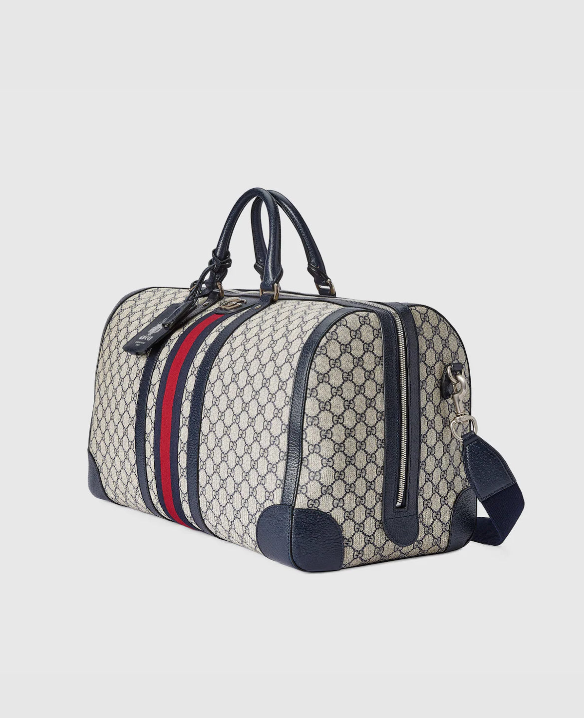 GUCCI — Sac de Voyage Savoy Toile GG Supreme Beige & Bleu