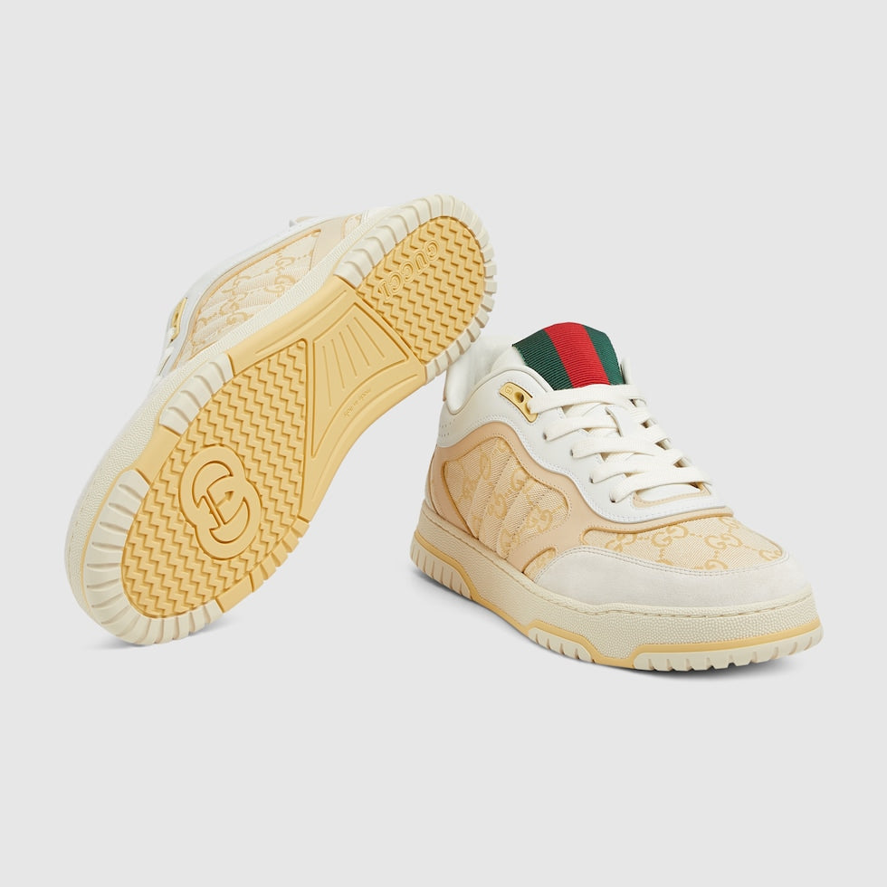 Baskets Gucci Re-Web Beige et Jaune