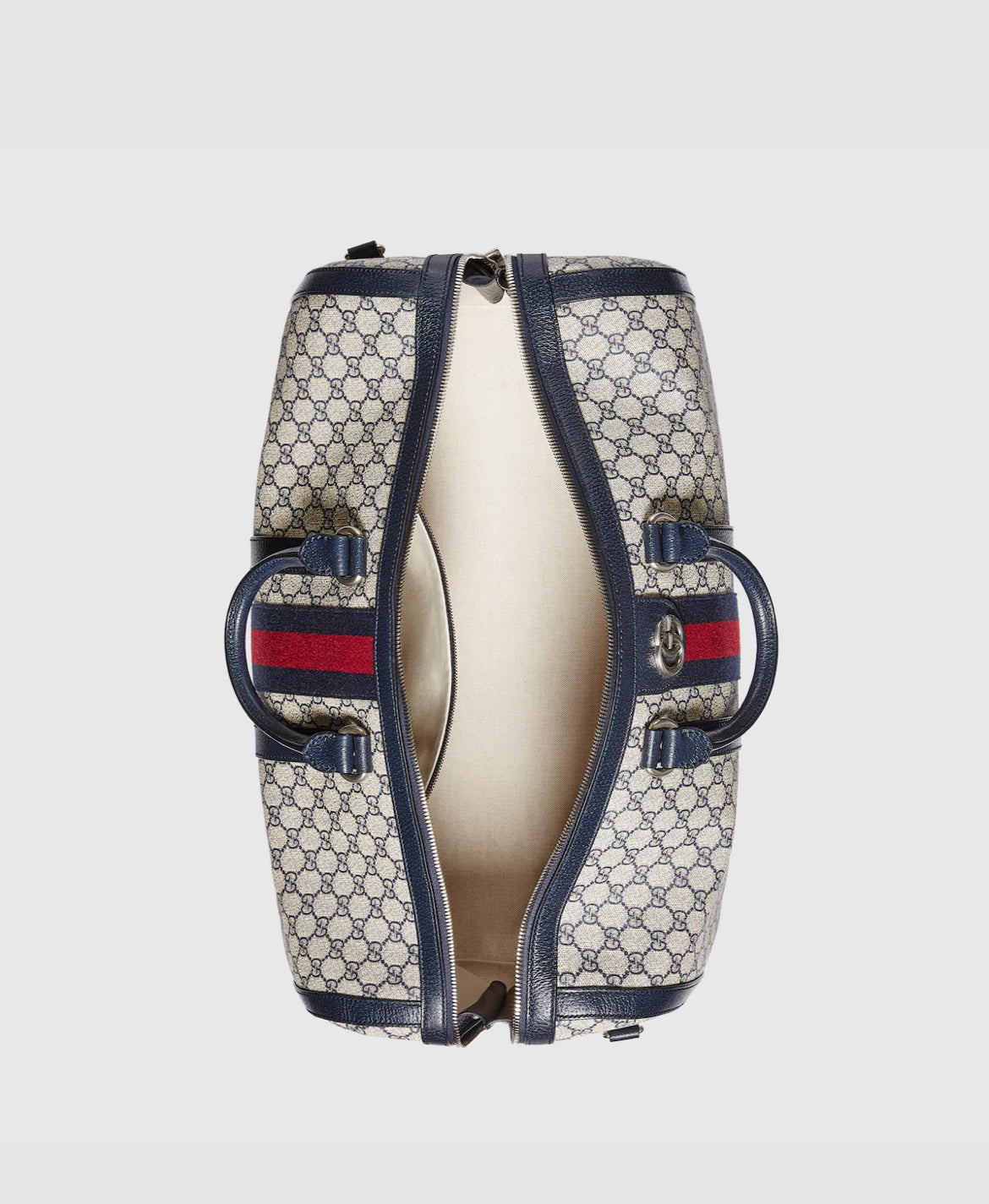 GUCCI — Sac de Voyage Savoy Toile GG Supreme Beige & Bleu