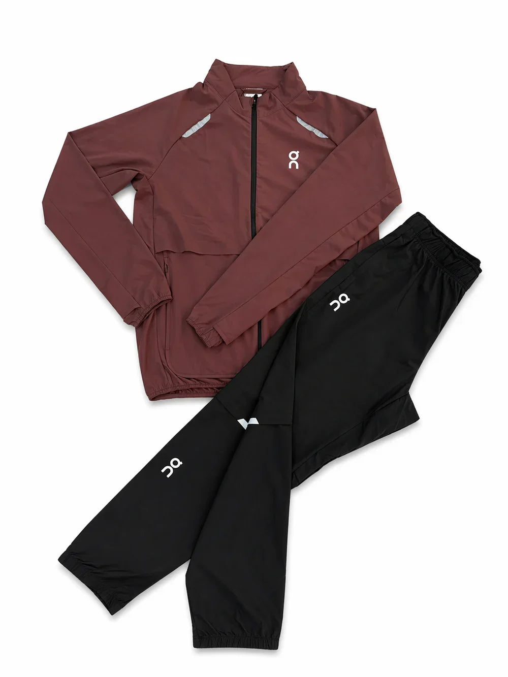 ON — Ensemble Survêtement Noir & Bordeaux (Coupe-Vent à Capuche + Jogger)