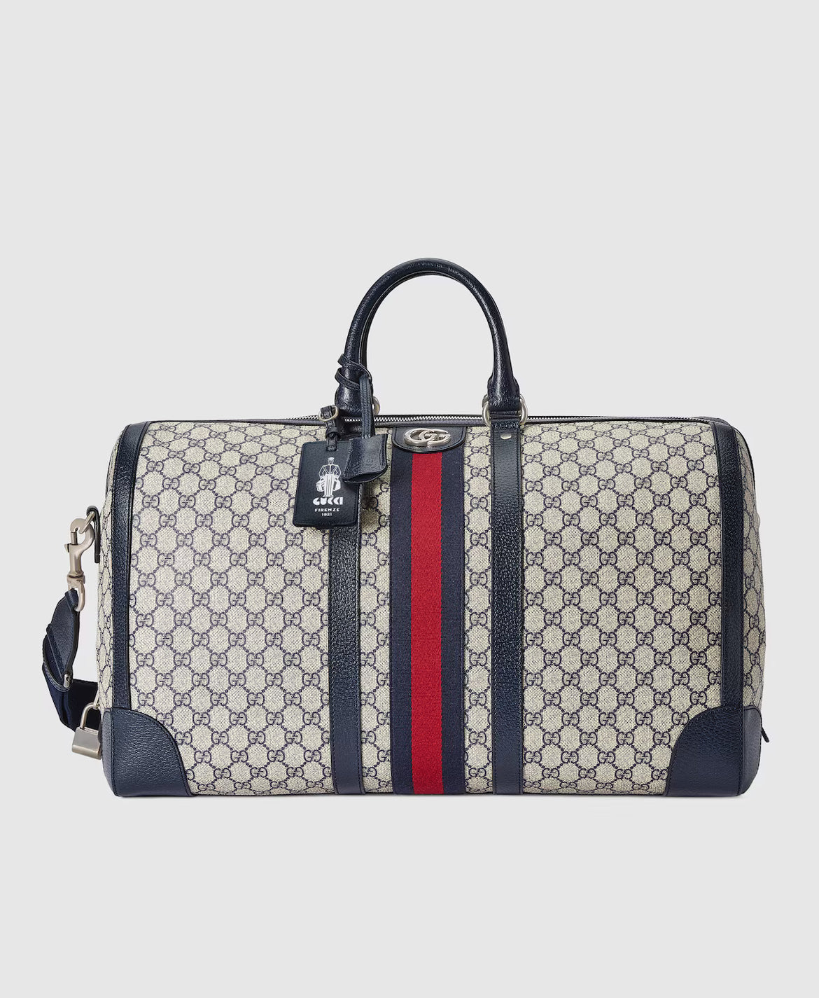 GUCCI — Sac de Voyage Savoy Toile GG Supreme Beige & Bleu