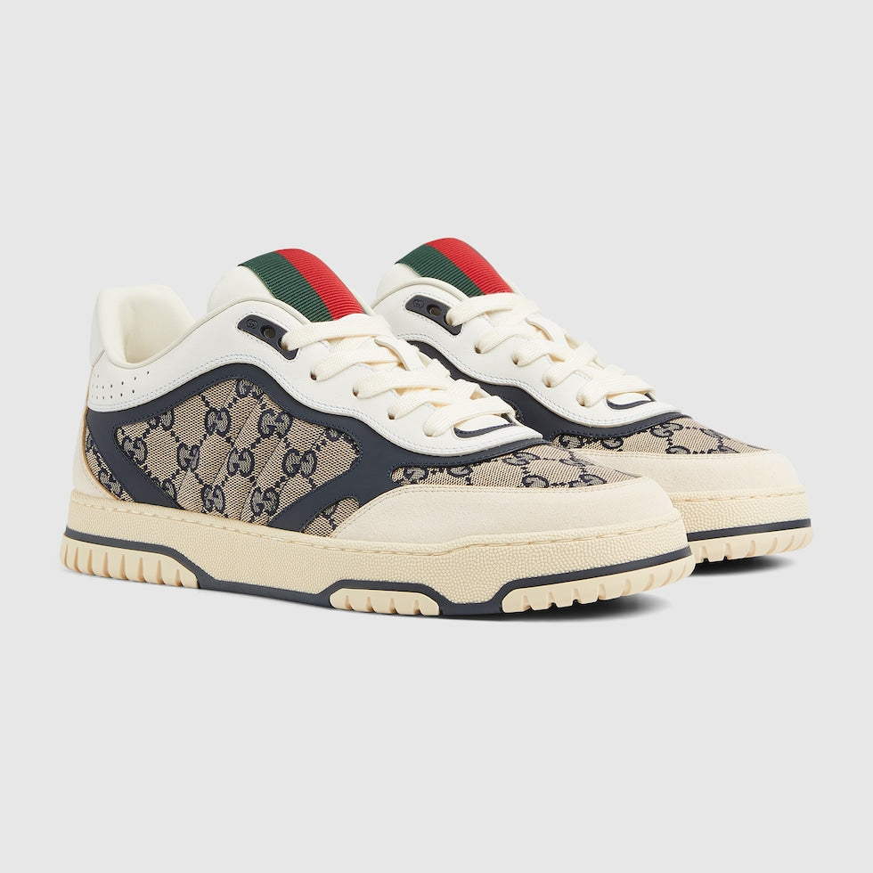 Baskets Gucci Re-Web Toile GG Bleu Nuit