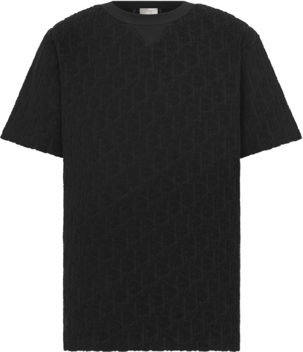 DIOR — T-shirt Dior Oblique, maille texturée, Noir