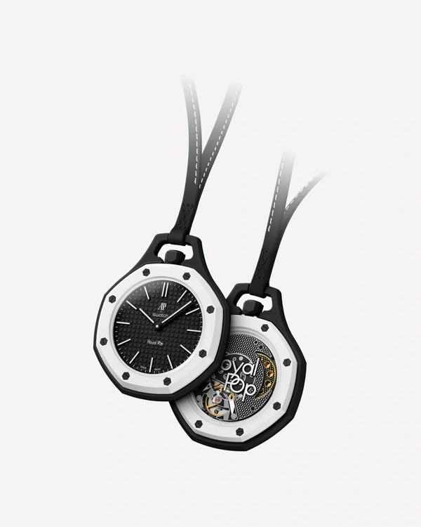 SWATCH × AUDEMARS PIGUET – ROYAL OAK CONCEPT BLACK &amp; WHITE WATCH AVEC BRACELET BIOCERAMIC