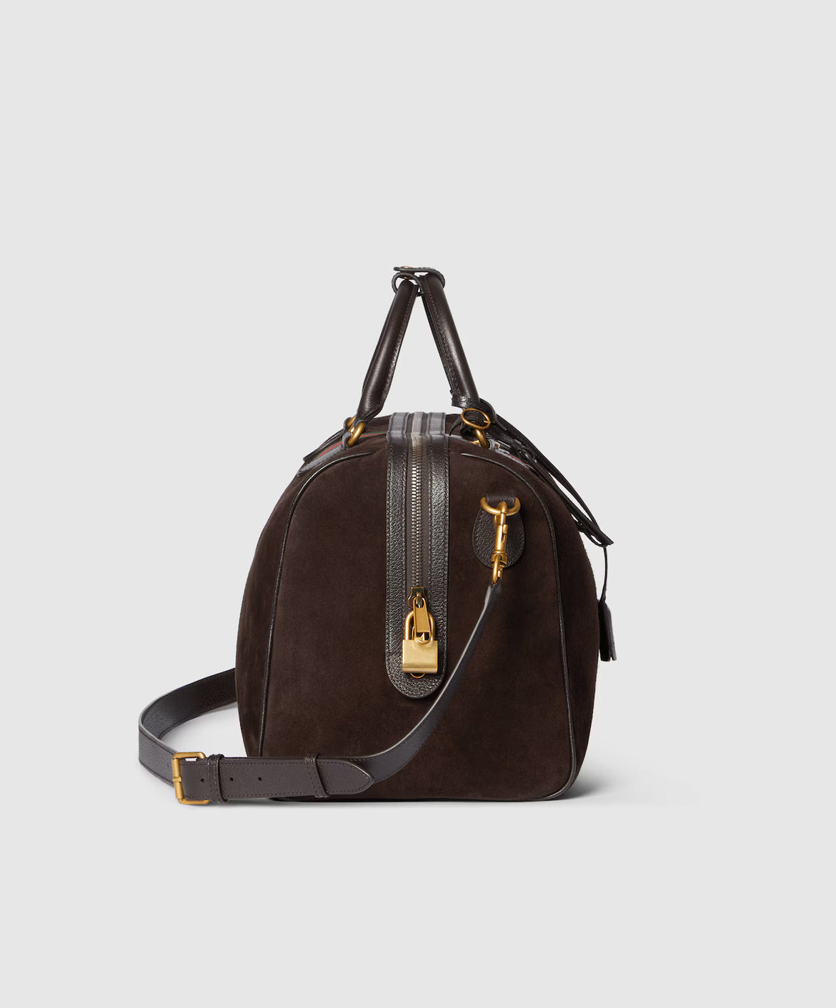 GUCCI — Sac de Voyage Savoy Daim Marron Foncé