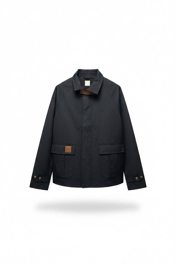 DIOR — Veste à col chemise, coton technique, Noir