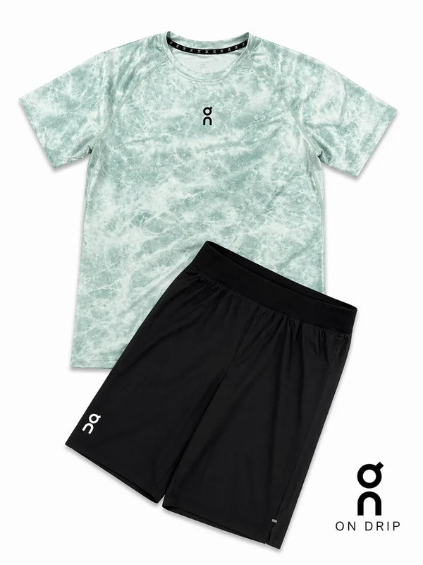 ON — Ensemble Été Vert d'Eau Marbré &amp; Noir (T-shirt + Short)