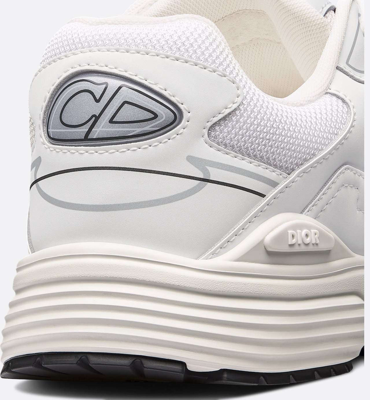 DIOR — Sneaker B30, maille technique et nylon, Blanc