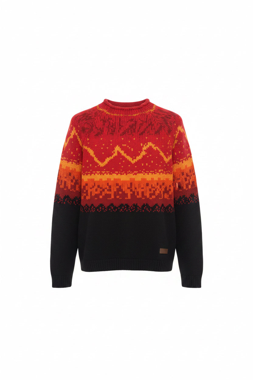Louis Vuitton Pull en maille jacquard Monogram — Rouge et noir