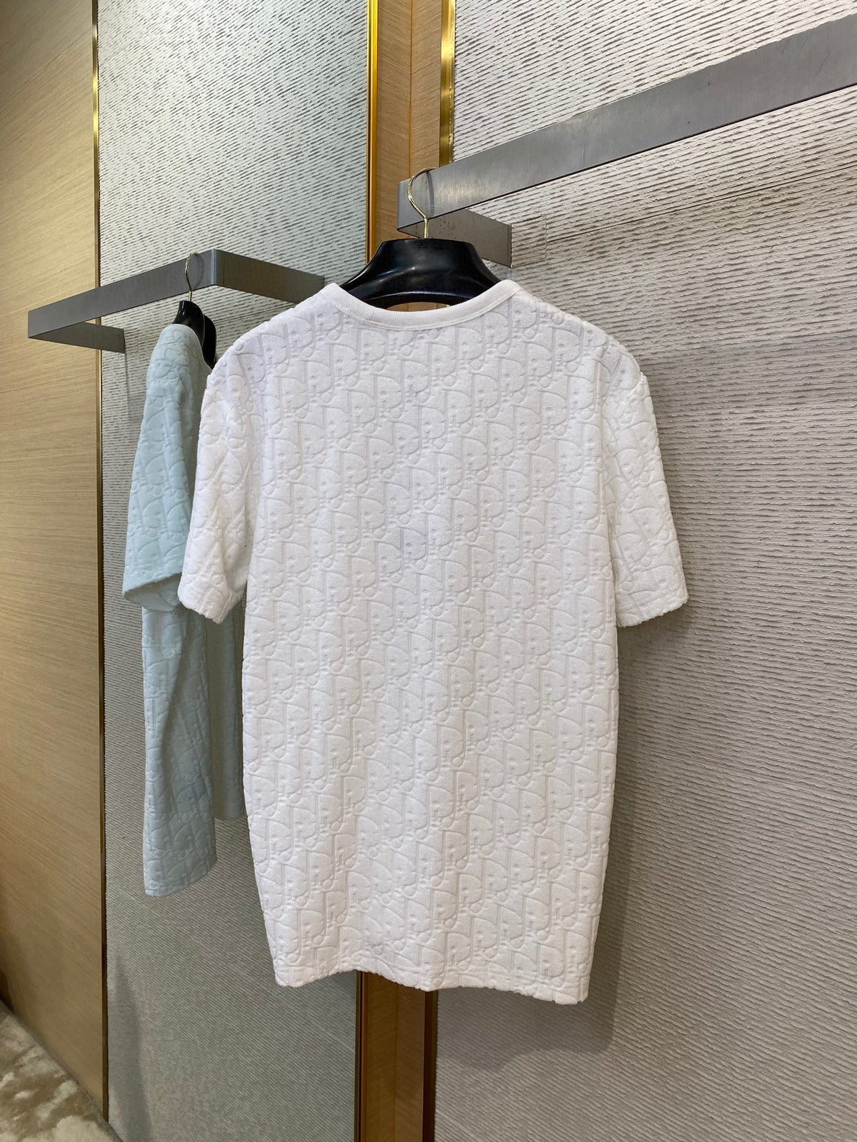 DIOR — T-shirt Dior Oblique, maille texturée, Blanc