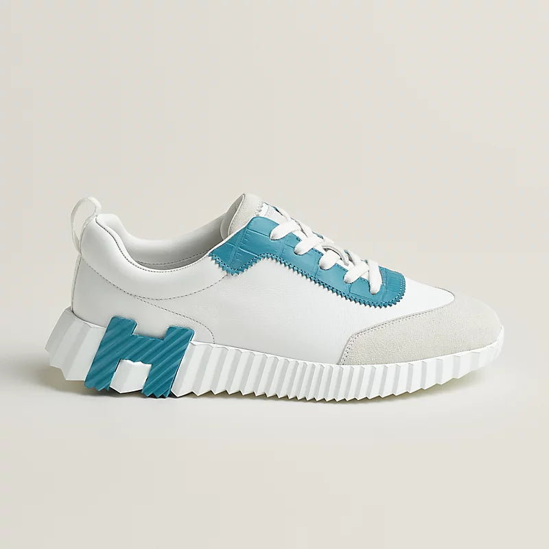 HERMÈS SNEAKER BOUNCING – BLANC ET BLEU CANARD
