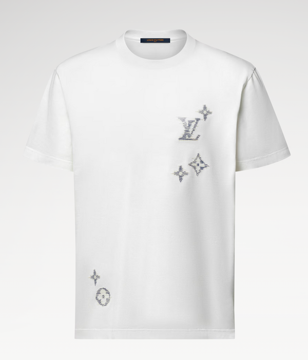 LOUIS VUITTON — T-shirt Monogram Sashiko, coton biologique, Blanc