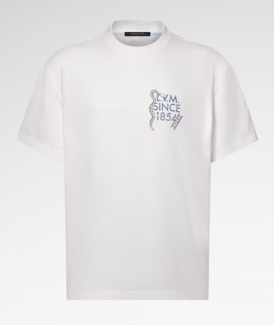 LOUIS VUITTON — T-shirt Snakes and Ladders, coton, Blanc Lait