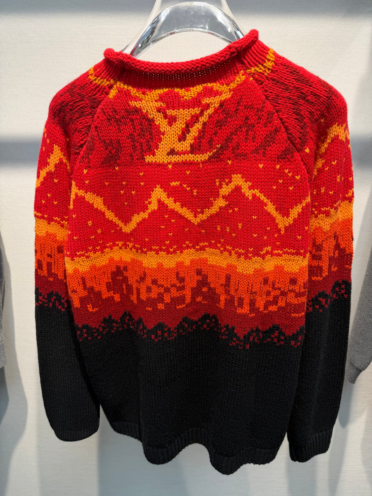 Louis Vuitton Pull en maille jacquard Monogram — Rouge et noir