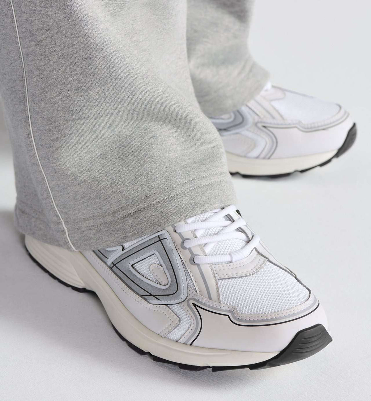 DIOR — Sneaker B30, maille technique et nylon, Blanc