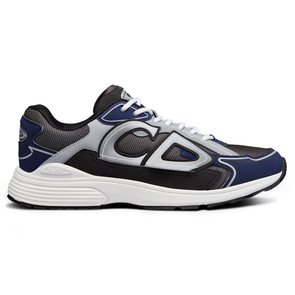 DIOR — Sneaker B30, maille technique et nylon, Bleu marine, gris et noir