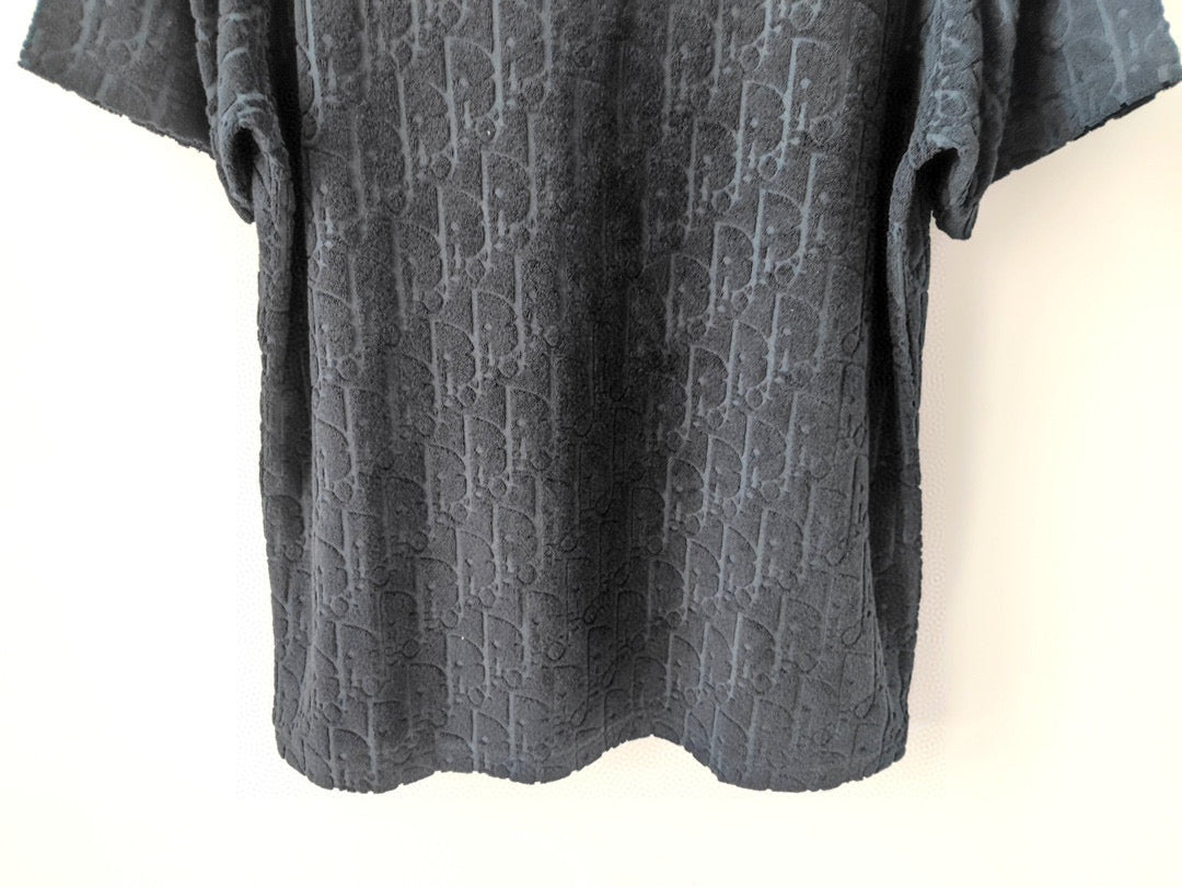 DIOR — T-shirt Dior Oblique, maille texturée, Noir
