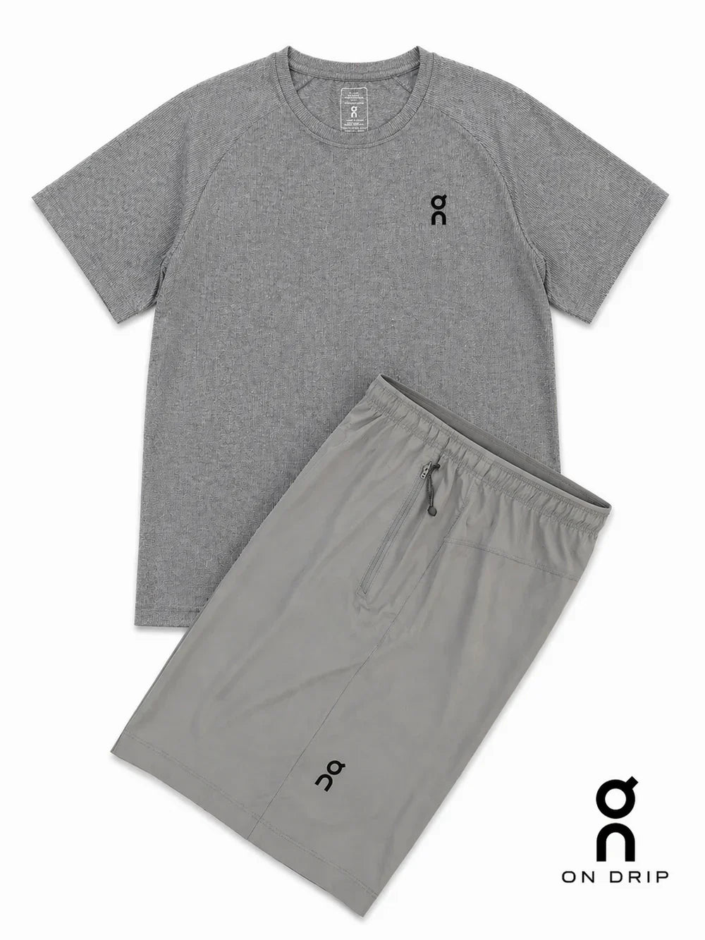 ON — Ensemble Été Gris Chiné & Gris Clair (T-shirt + Short)