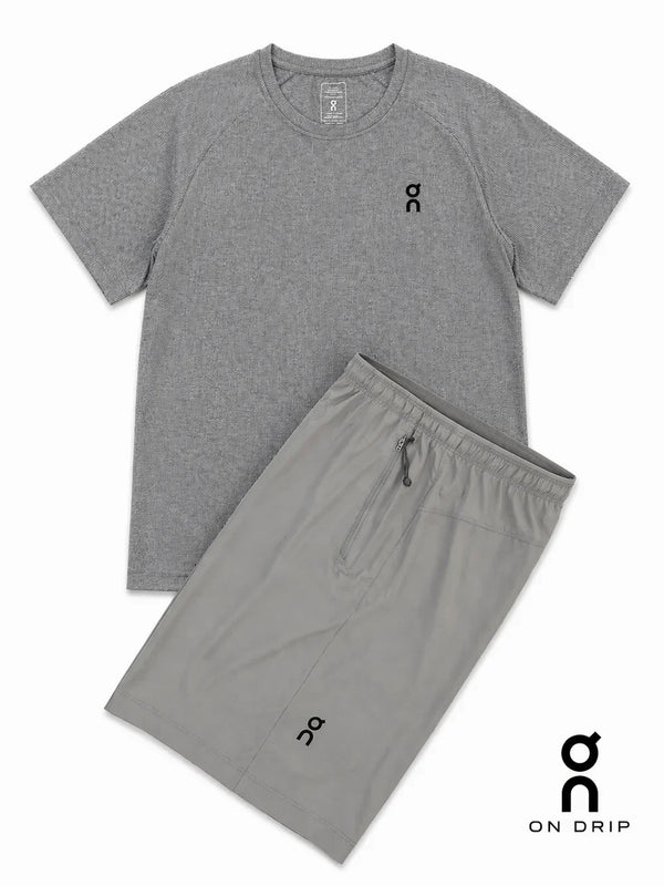 ON — Ensemble Été Gris Chiné & Gris Clair (T-shirt + Short)