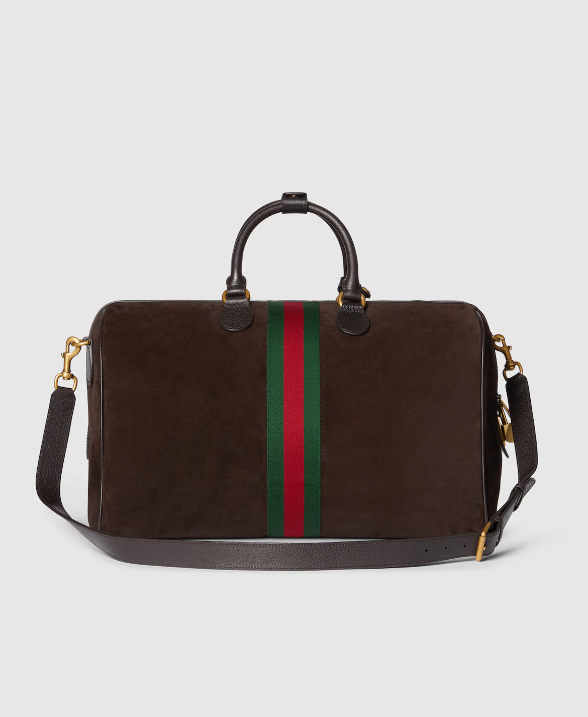 GUCCI — Sac de Voyage Savoy Daim Marron Foncé