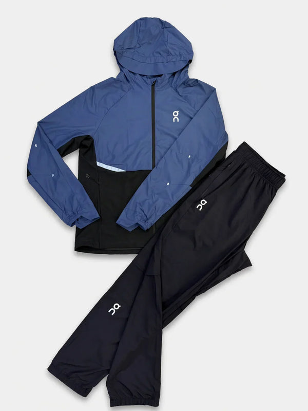 ON — Ensemble Survêtement Bleu Indigo & Noir (Coupe-Vent à Capuche + Jogger)