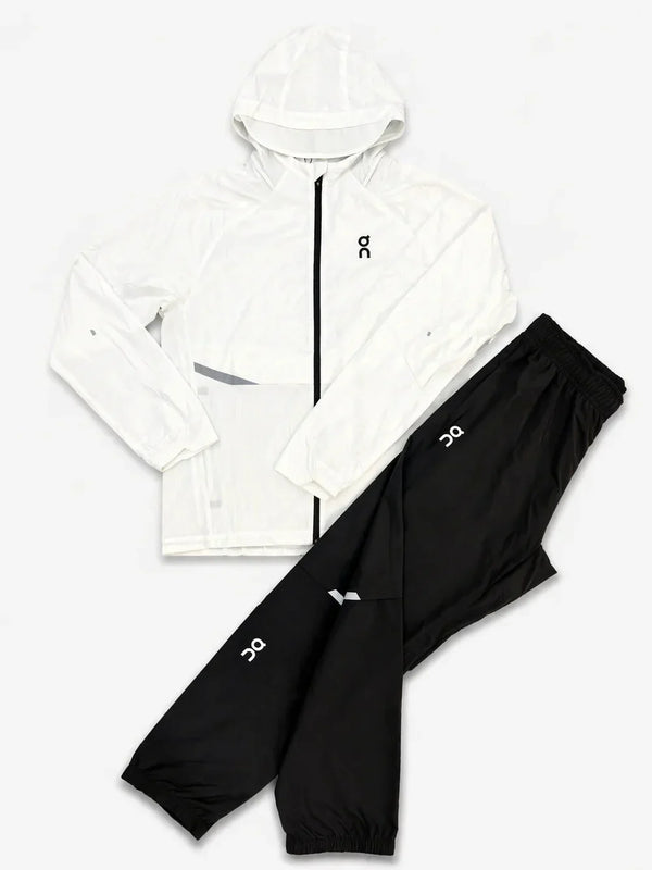 ON — Ensemble Survêtement Blanc & Noir (Coupe-Vent à Capuche + Jogger)