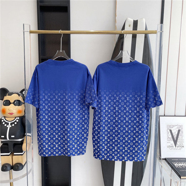LOUIS VUITTON — T-shirt Monogram dégradé, jersey de coton, Bleu
