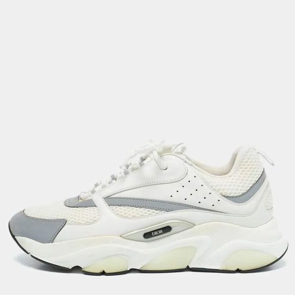 DIOR — Sneaker B22, maille technique et cuir, Blanc et gris