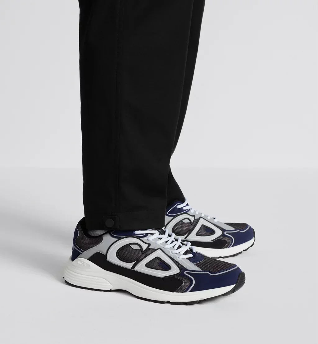 DIOR B30 SNEAKER – DIOR OBLIQUE TECHNICAL MESH BLEU MARINE, NOIR & GRIS