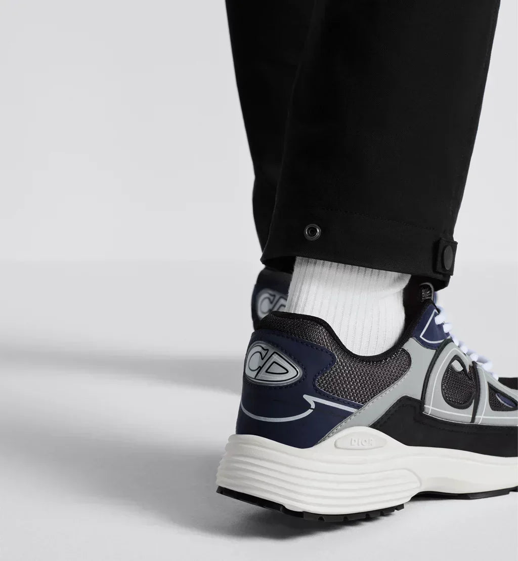 DIOR B30 SNEAKER – DIOR OBLIQUE TECHNICAL MESH BLEU MARINE, NOIR & GRIS