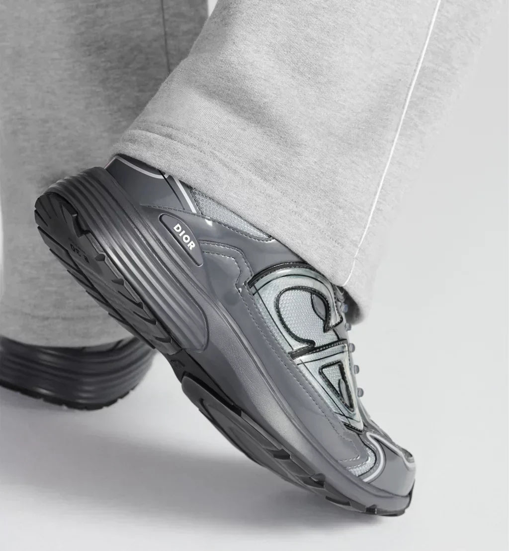 DIOR B30 SNEAKER – DIOR OBLIQUE TECHNICAL MESH GRIS FONCÉ & NOIR