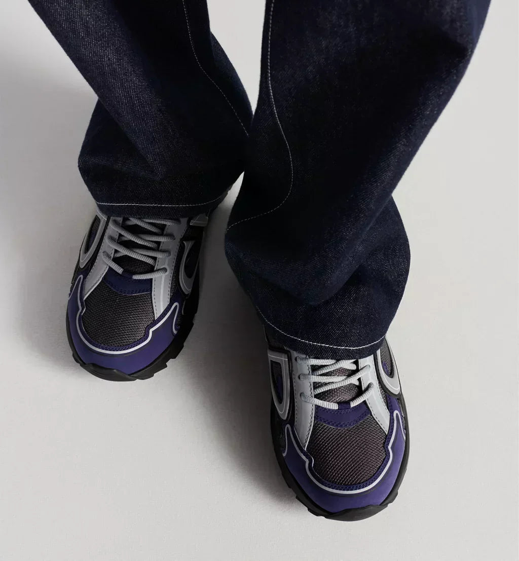 DIOR B30 SNEAKER – DIOR OBLIQUE TECHNICAL MESH BLEU MARINE, VIOLET & NOIR