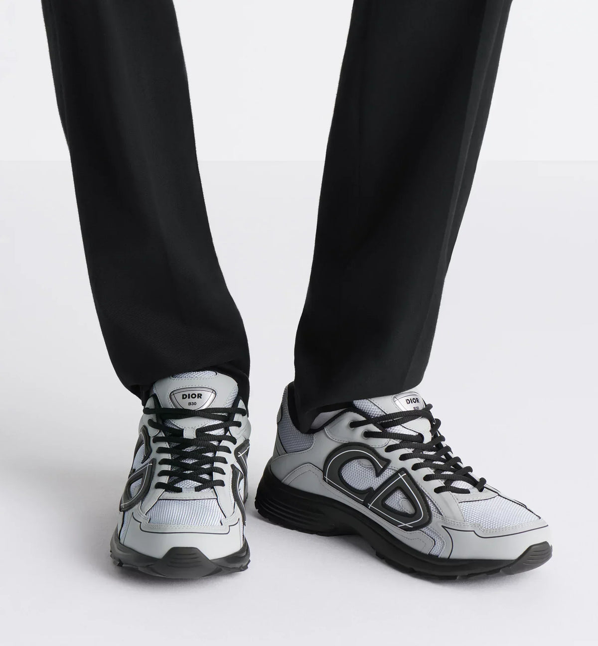 DIOR B30 SNEAKER – DIOR OBLIQUE TECHNICAL MESH GRIS & NOIR