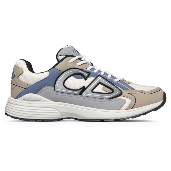 DIOR — Sneaker B30, maille technique et nylon, Beige, bleu gris et crème