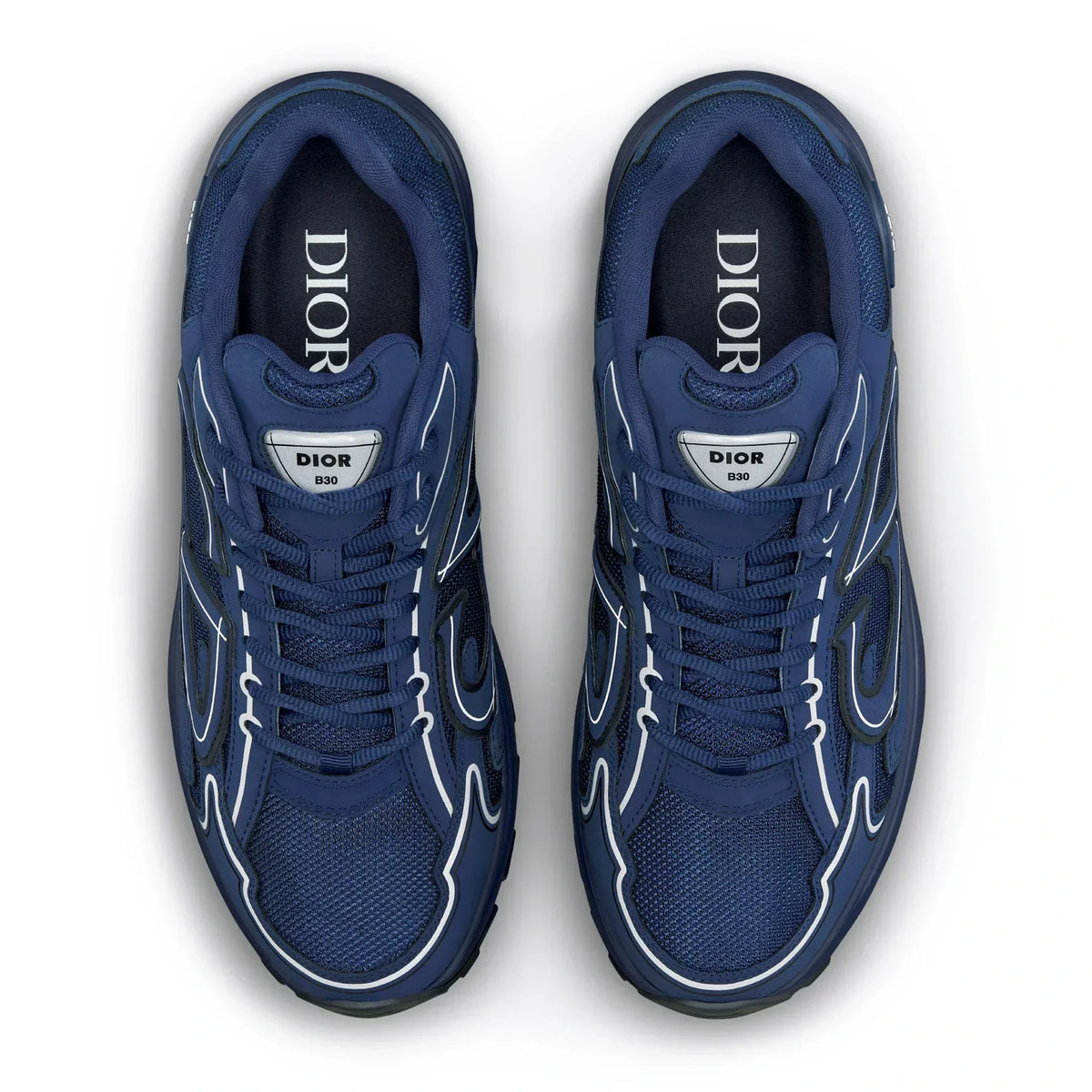 DIOR — Sneaker B30, maille technique et nylon, Bleu marine